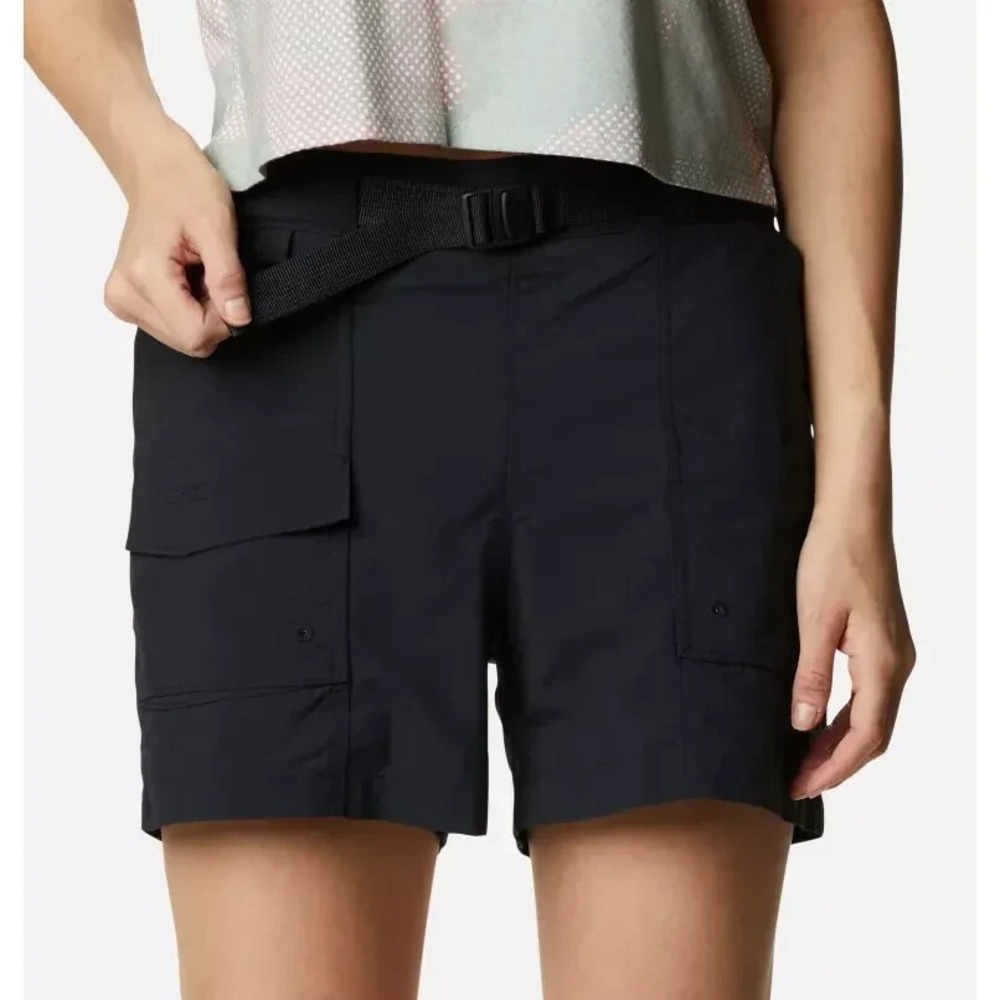 Columbia Women's Summerdry Cargo Shorts Size XXL Black Belted 5" Hiking NEW